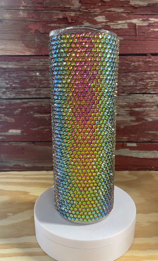 20 Ounce Color Shifting Glass Rhinestone Tumbler